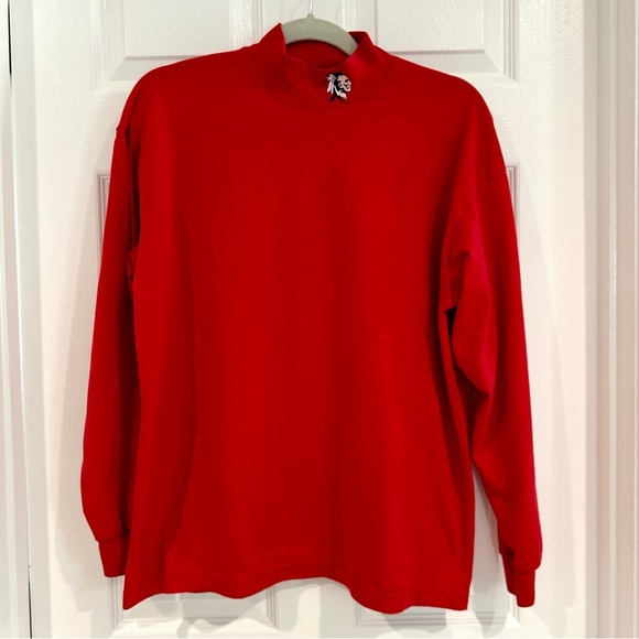 Gators Athletic Inc Other - VTG 80s Gator Athletics Inc Mock Neck Long Sleeve Shirt Men L Red USA Warrior